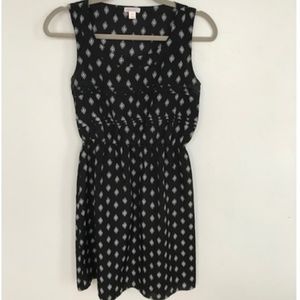 Retro Printed Black Dress